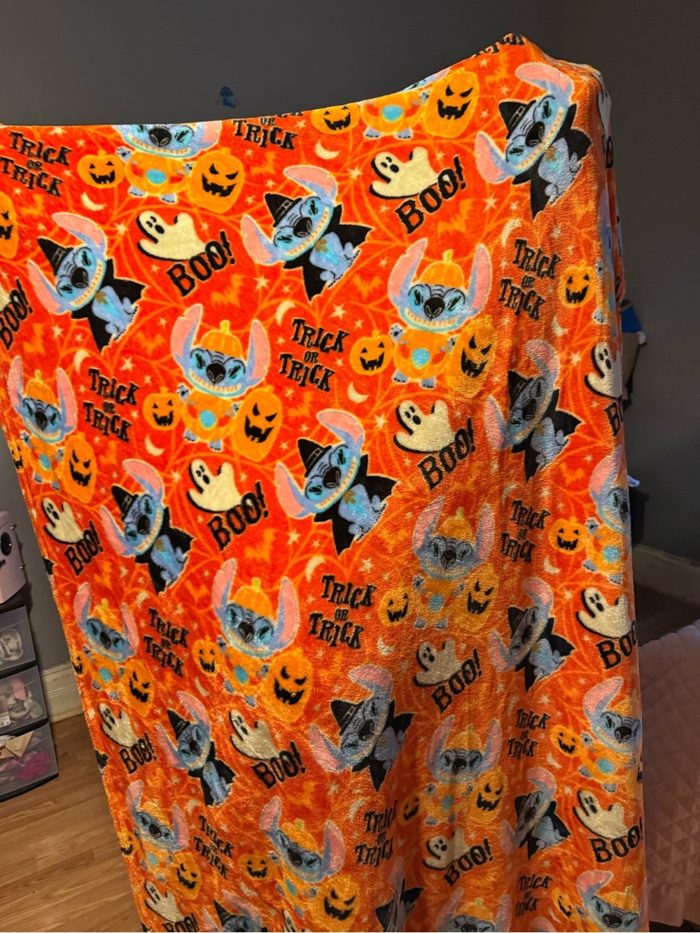 Disney Orange Halloween Stitch Costume Blanket